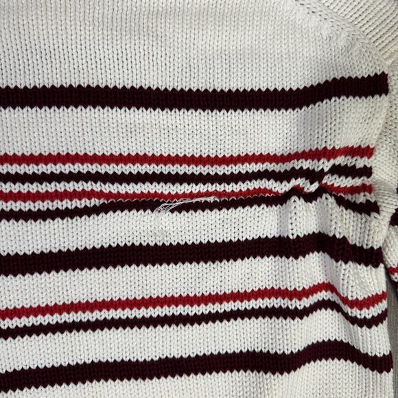 Madewell Ribbed Cotton Turtleneck Sweater Womens M Cabertnet Stripe Long Sleeve - Picture 6 of 9
